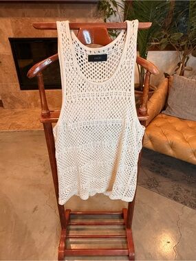 AMIRI Cream Openwork Crochet Tank